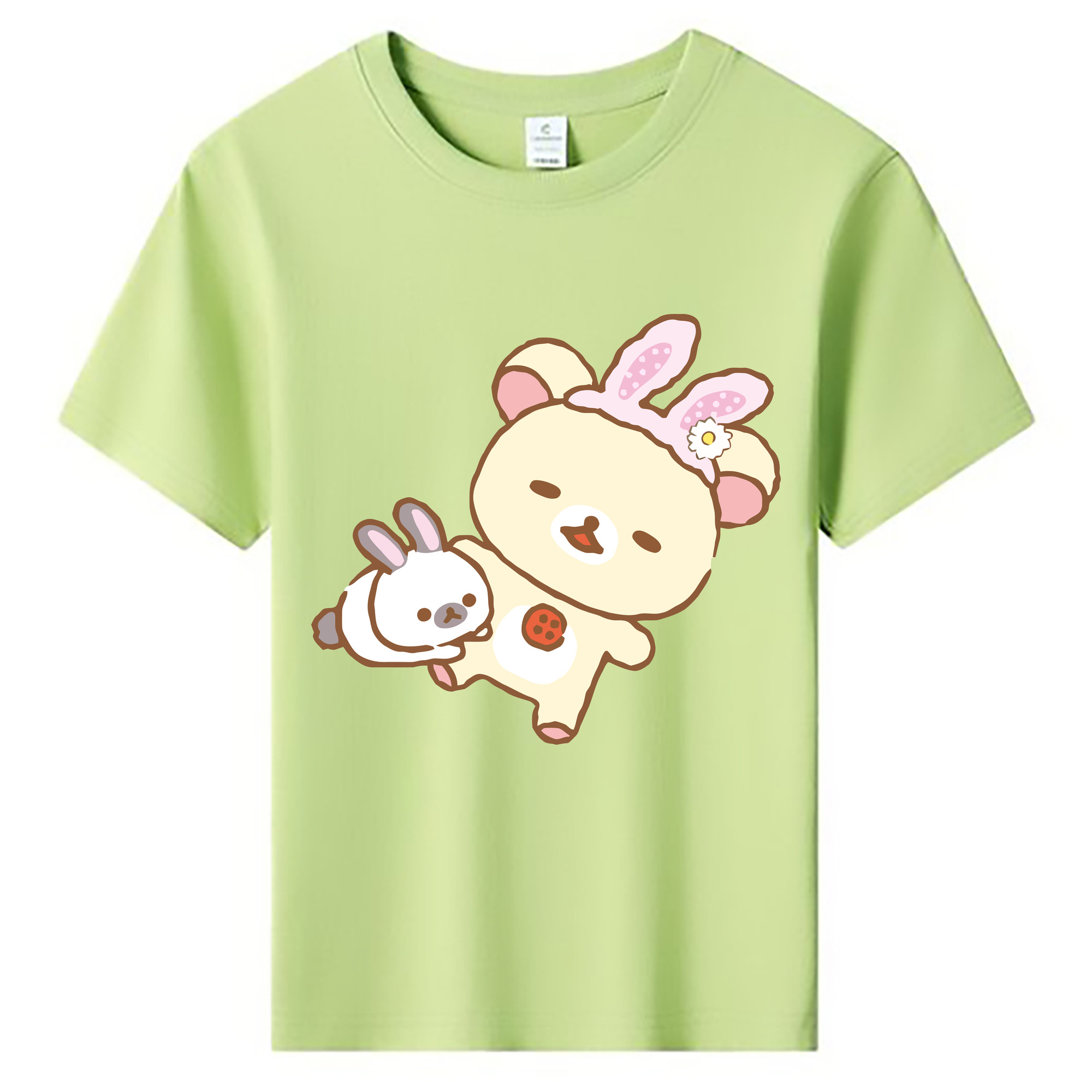 （画像用） リラックマ リラックマ キイロイトリ Rilakkuma Korilakkuma Kiiroitori 綿100％キッズTシャツ（フロントプリント）